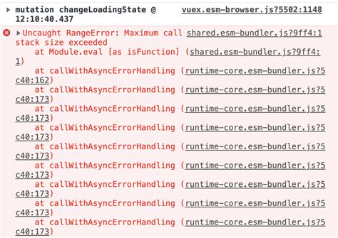 caught rangeerror: maximum call stack size exceeded|error maximum call stack size exceeded.